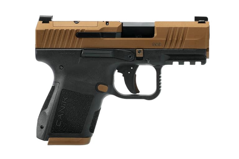 CANIK METE MC9 9mm bronze striker-fired pistol with optics-ready slide and 3-dot white sights