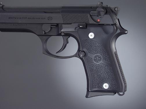 Hogue Beretta 92F Compact rubber pistol grip with simple panel design