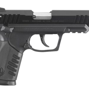Ruger SR22 22 LR pistol with 4.5-inch barrel, black finish, adjustable 3-dot sights