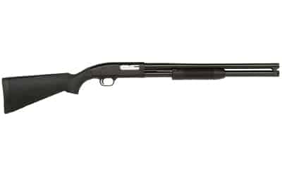 Maverick 88 Security 12ga pump shotgun with 20-inch blued barrel and black synthetic stock