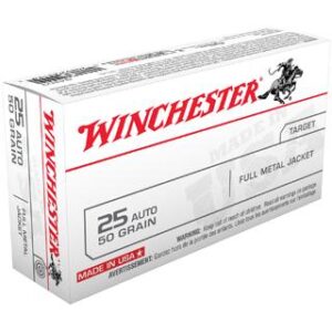 Winchester USA .25 ACP 50 gr FMJ 50 round box