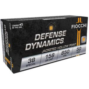 Fiocchi Defense Dynamics .38 Special 158 gr JHP 50-count box