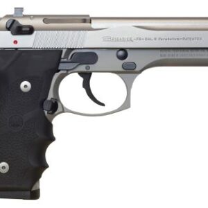 Beretta 92FS Brigadier Inox 9mm pistol, satin stainless finish, black stippled rubber grip