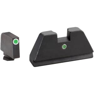 AmeriGlo GL191 Optic Compatible Sight Set for Glock XL Tall Green Tritium White Outline Front Sight-Green Tritium Rear Sight