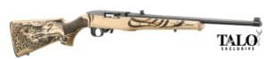 Ruger 10/22 18.5 inch .22 LR rifle, blued barrel, natural laminate stock with eagle engraving