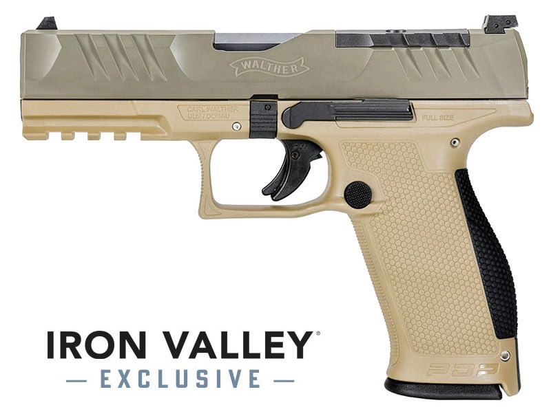 Walther PDP Full-Size 9mm pistol, 4.5-inch barrel, OD slide and FDE frame, 18-round magazine