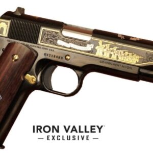 Colt 1911 Old Guard .45 ACP 5-inch blued pistol with rosewood grips