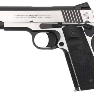 Colt Combat Elite Commander 9mm 4.25 inch two-tone pistol with Novak night sights and G10 grips