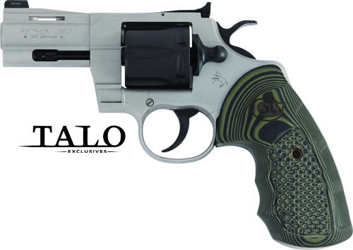 Colt Python two-tone 3-inch 6-round revolver with Hogue rubber grips