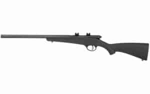 Savage Rascal FV-SR single-shot rifle with 16.125 inch heavy threaded barrel and black synthetic stock