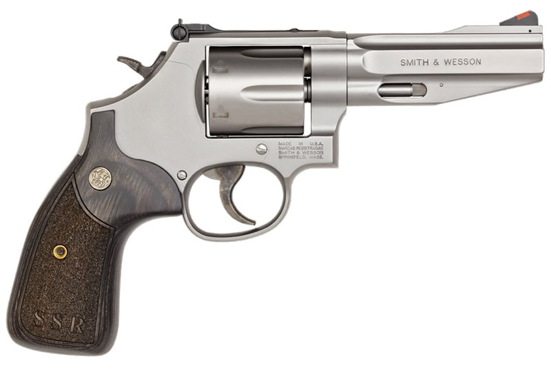 Smith & Wesson 686SSR Pro Series .357 Magnum 4-inch revolver in silver finish, 6-round cylinder