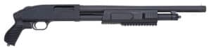 Mossberg JIC FLEX M500A 12ga 18.5 inch pump-action shotgun with pistol grip and railed forend