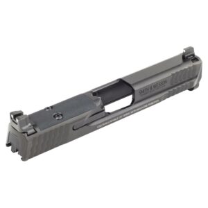 Smith & Wesson M&P9 M2.0 optic-ready slide for 4-inch barrel, black, with co-witness white-dot sights