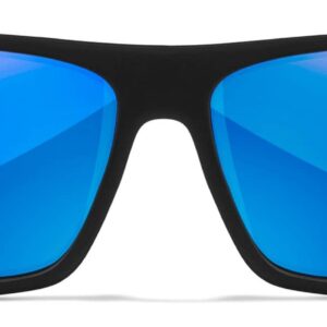 Wiley X Peak XL Captivate blue mirror shooting glasses with matte black frame