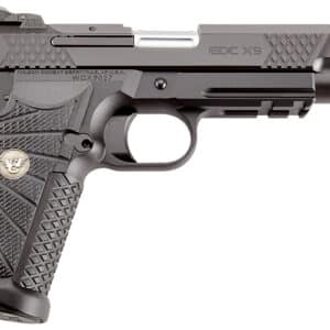 Wilson Combat EDC X9L 9mm 5-inch Black DLC serrated stainless slide black aluminum frame G10 Starburst grip