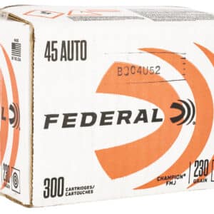 Federal Champion .45 ACP 230 gr FMJ training ammunition 300-round box