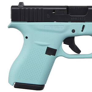 Toy gun in vibrant blue, perfect for children's play and pretend scenarios. Safe and lightweight des.