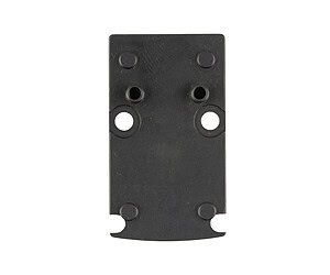 Black mounting plate for hardware installation.
