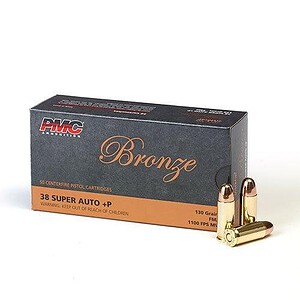Bronze pistol ammunition box with 50 cartridges for firearm use.