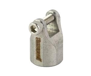 Brass pipe clamp for secure pipe fastening and plumbing applications. Durable and corrosion-resistan.
