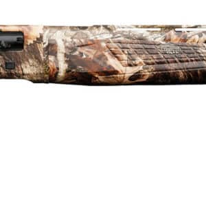 High-quality hunting rifle with camouflage stock and scope for outdoor shooting.