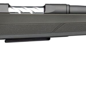 Bolt-action rifle with a sleek black finish, ideal for hunting and target shooting.