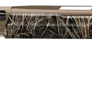 High-quality hunting rifle with camouflage stock and scope for outdoor shooting.
