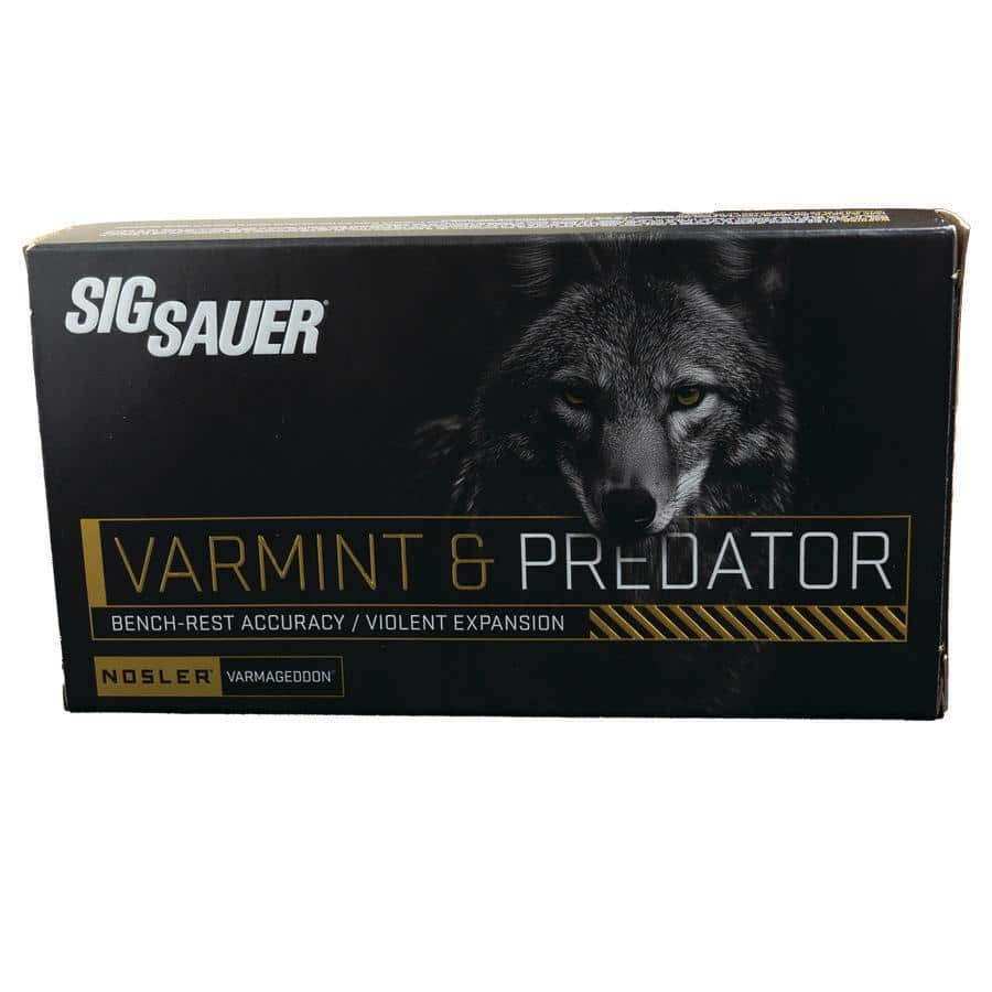 Sig Sauer Varmint & Predator 22-250 Rem 55gr PT rifle ammunition 20-count box