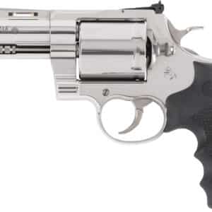 Colt Kodiak .44 Magnum stainless revolver with black Hogue OverMolded grips and ported ventilated rib barrel