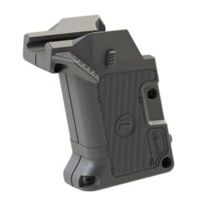 Laser sight gun grip for tactical and self-defense applications.