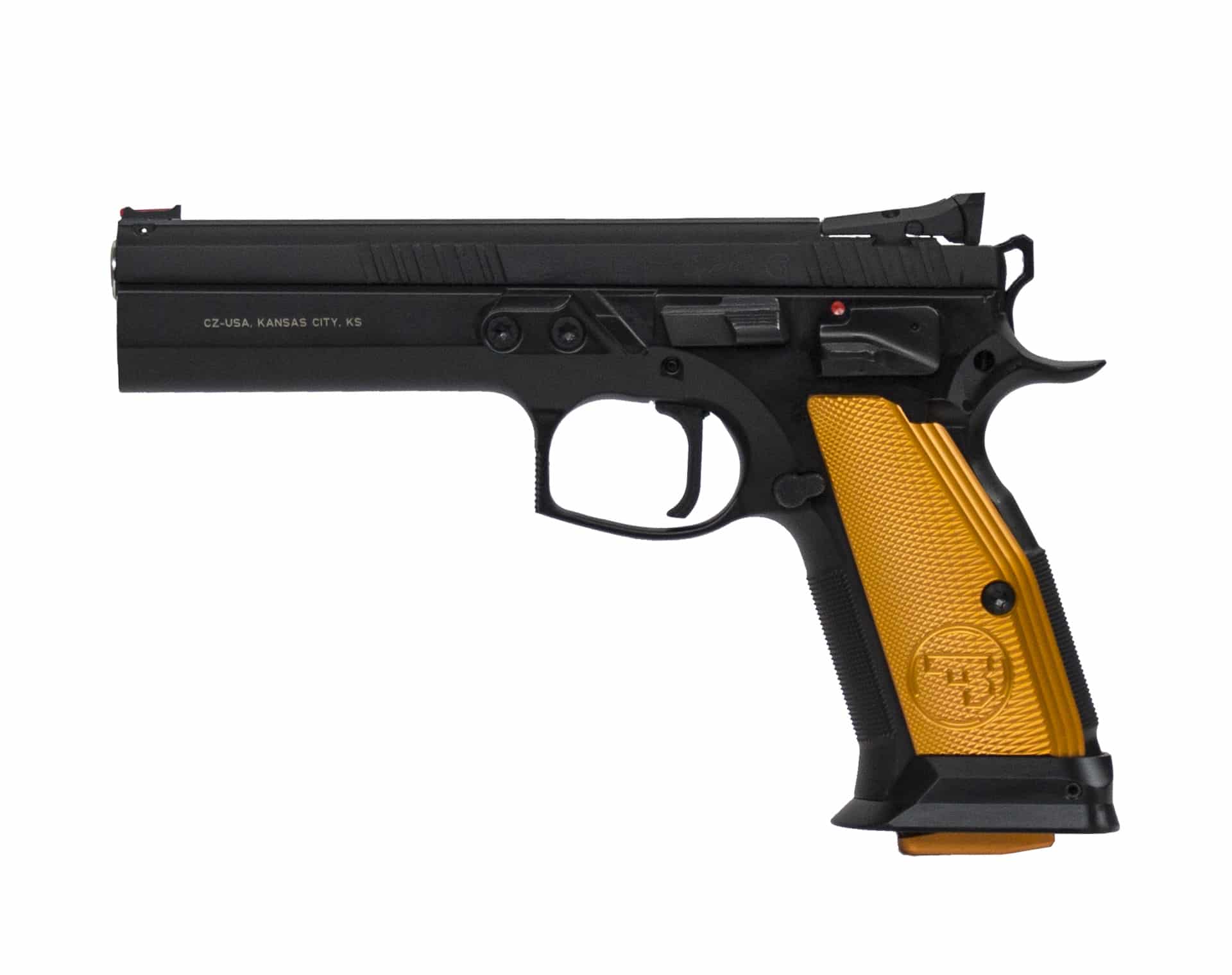 CZ-USA CZ 75 Orange 40 S&W semi-automatic pistol, adjustable target sights
