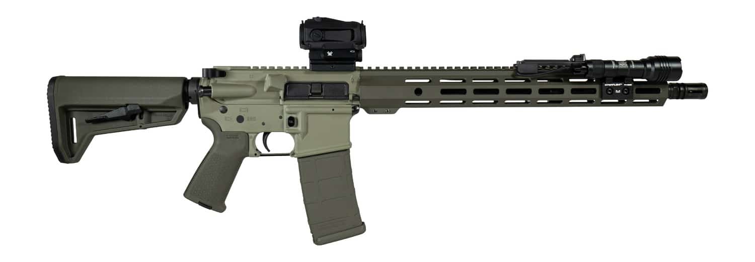 Shark Coast Tactical Grassy Knoll AR-15 5.56 NATO 16in threaded barrel green Cerakote Magpul MOE SL
