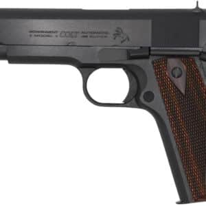 Colt 1911 Government Classic .38 Super 5-inch blued pistol, right-side view