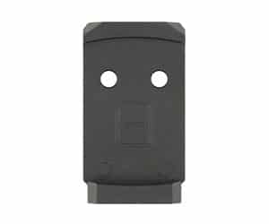 Electrical outlet cover in black plastic for safety and protection.