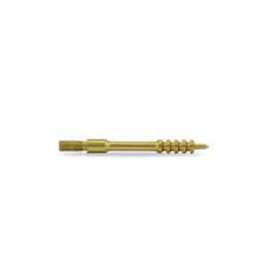 Gold brass dart tip with threaded end for dart assembly and replacement.