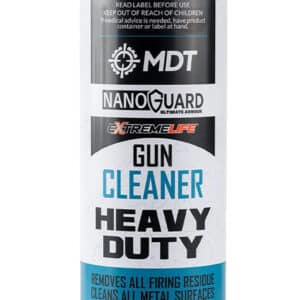 Gun cleaner spray for heavy-duty firearm maintenance and residue removal.