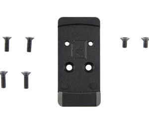 Mounting bracket with screws for hardware installation.