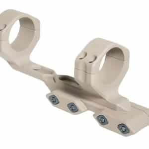 Scope mount rings for rifles, lightweight aluminum, tan color, precision scope mounting hardware.