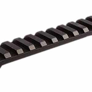 Durable black Picatinny rail for firearm mounting and accessories.