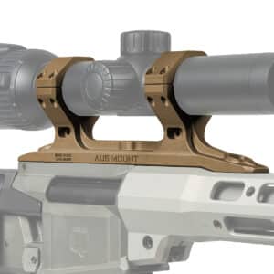 High-quality tactical rifle scope with mount, designed for precision and long-range shooting applica.