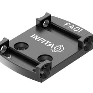High-quality black metal mounting bracket with PA01 label for optical equipment.
