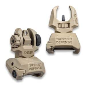 RBS Defense tactical sights for firearms, beige color, precision aiming accessories.