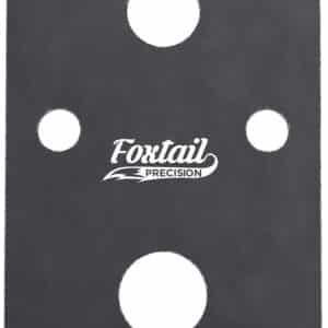 Brass mounting plate for precision fixtures, black finish, durable construction.