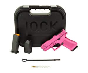 GLOCK 43X 9mm Bubble Gum Cerakote pistol with 3.41 inch barrel