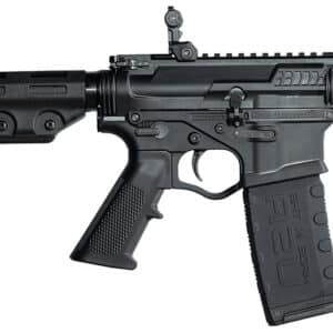 ATI Alpha Maxx .300 Blackout AR-style pistol with M-LOK handguard and flip-up sights, black finish