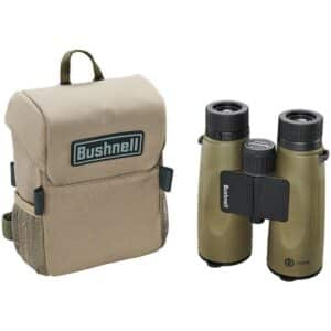 Bushnell Prime 12x50 binoculars with Vault modular harness pack in green