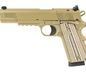 TISAS 1911 Duty B45RGD TH .45 ACP Flat Dark Earth pistol with threaded barrel and G10 grips