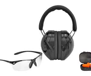 GLOCK Range Kit AP60220 with black padded ear muffs and clear polycarbonate safety glasses