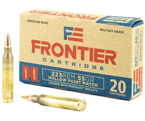 Hornady Frontier .223 Rem 55 gr HP Match 20rd box packaging