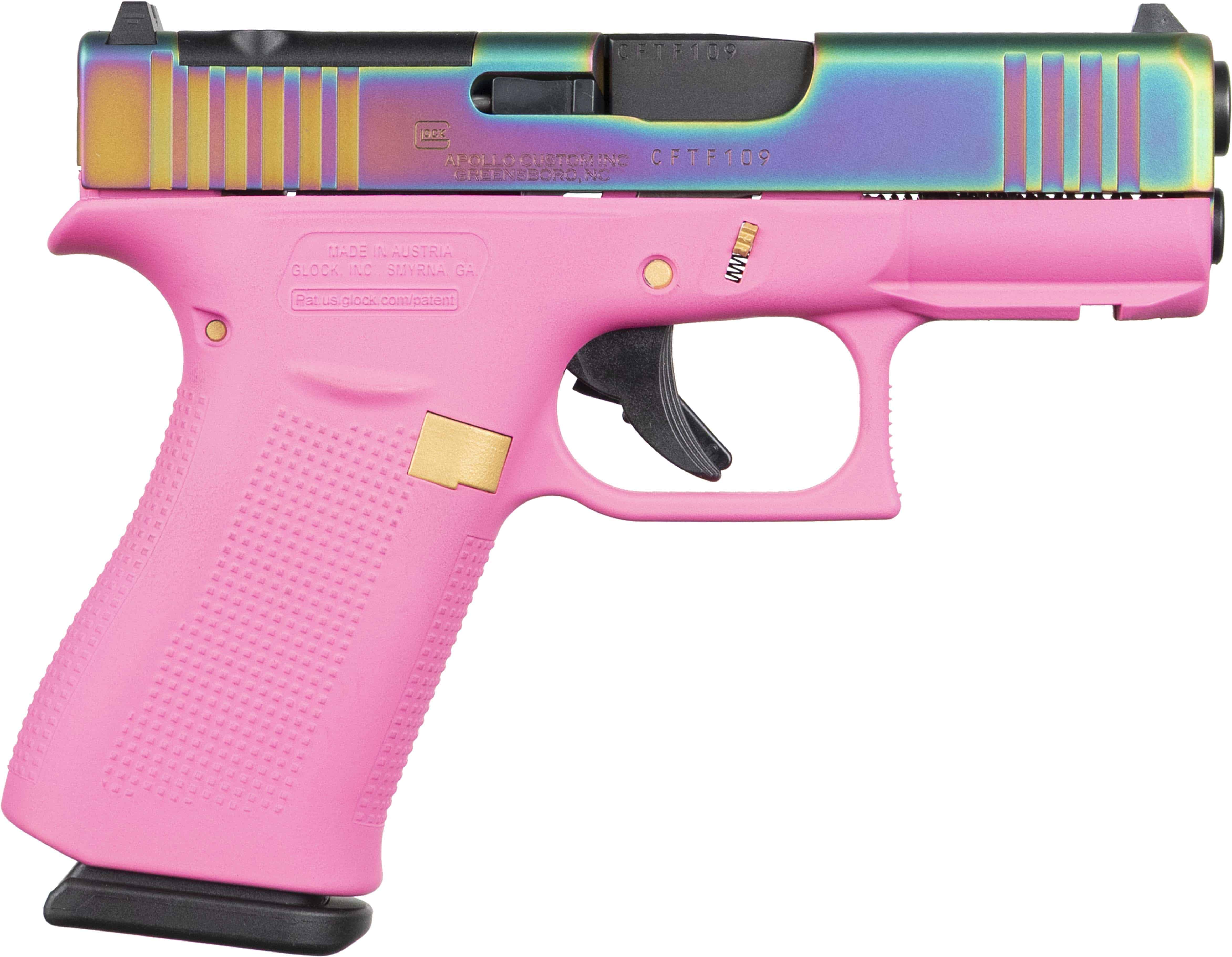Glock GLK 43X 9mm Pink Rain MOS 10-round pistol